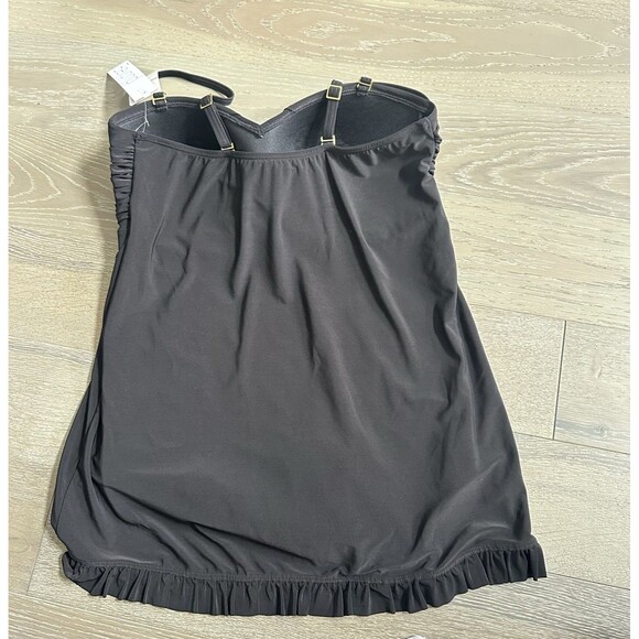 Beyond Control Black Ruffle Skirted One Piece Swimsuit Size 12 NWT $135 - Picture 2 of 5